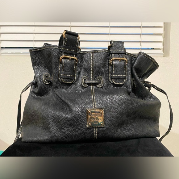 Dooney & Bourke Handbags - Dooney & Bourke Large Leather Drawstring Tote